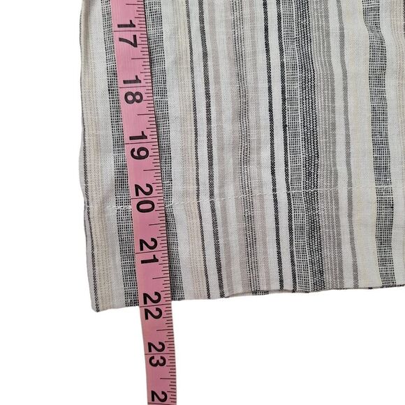 beachlunchlounge Margot Small Linen Cotton Striped Wide Leg Cropped Pant Pockets - Picture 7 of 13